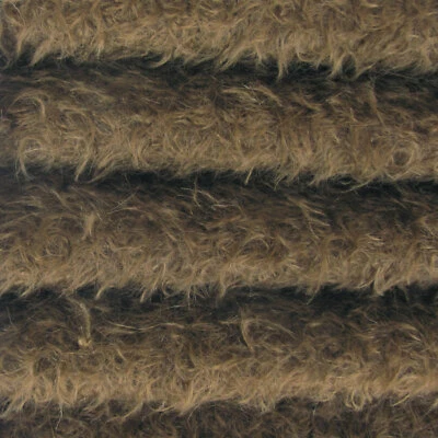 HELMBOLD 1/4 yd 325S/CM Antq Brown INTERCAL 5/8" Semi-Sparse Curly Matted Mohair Fabric