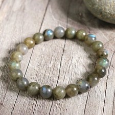 Natural Labradorite 8mm Bead Healing Crystal Stone Chakra Reiki Balance Bracelet