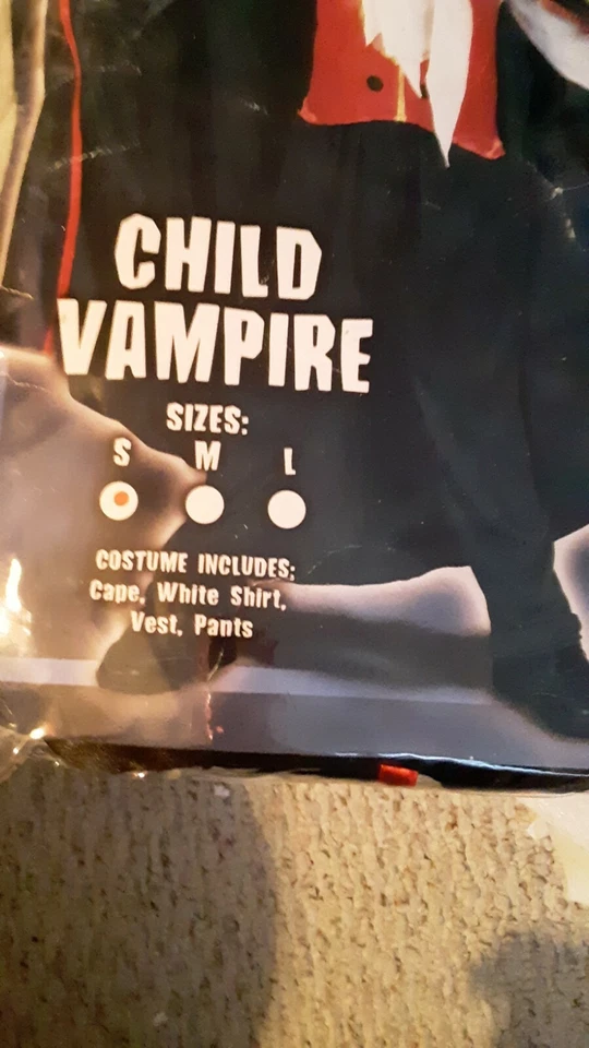 Spirit Child Vampire Kids Costume Size S - Image 2 of 4