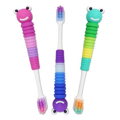 Kleinkind Raupe Zahnbürste x 3 ~ Manuelles Set Weiche Bürsten Baby Zähne Alter 0-3