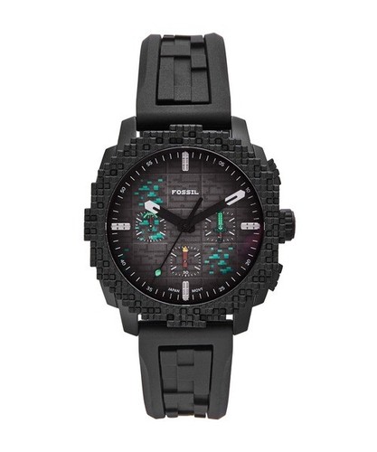 Minecraft x Fossil Limited Edition Grass Block Men Chronograph Black Watch - 第 1/10 張圖片