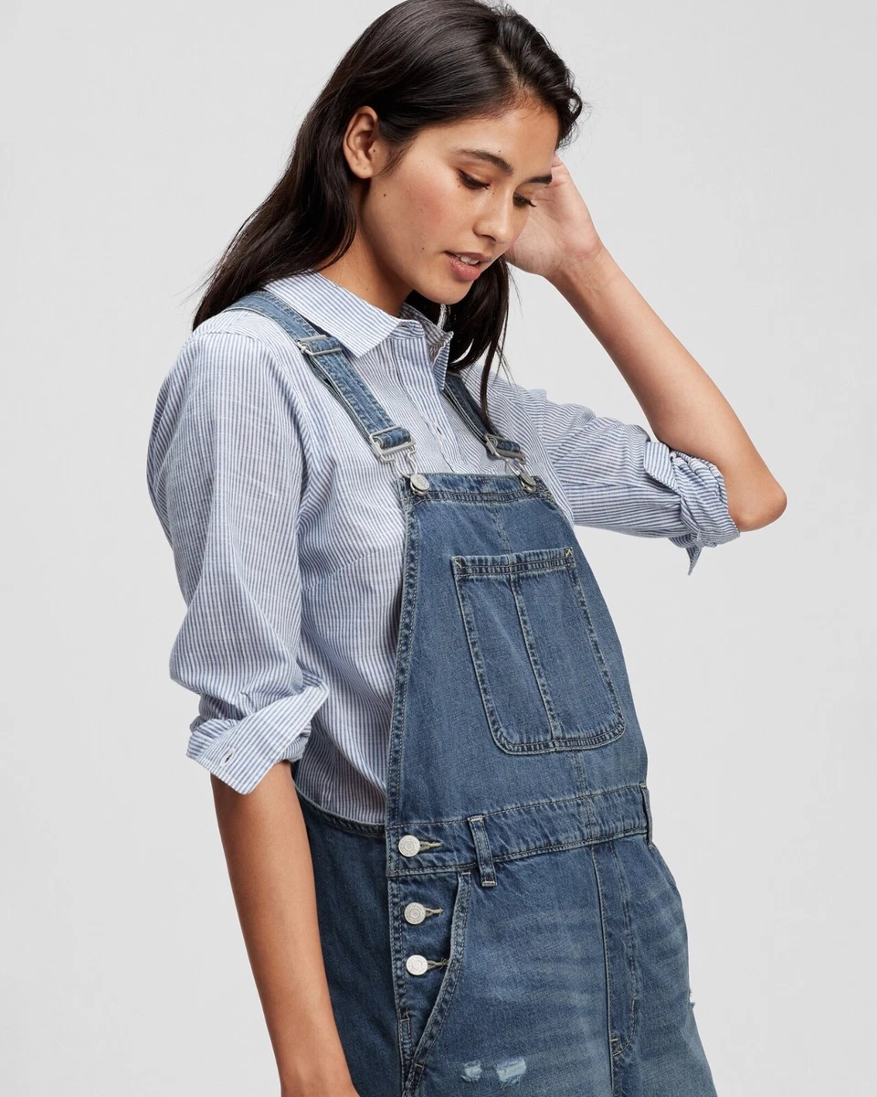 Gap denim hotsell overall shorts