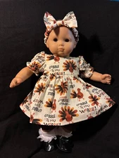 Bitty Baby Doll Clothes Handmade  15" Thanksgiving Gobble Turkey Dress Pants