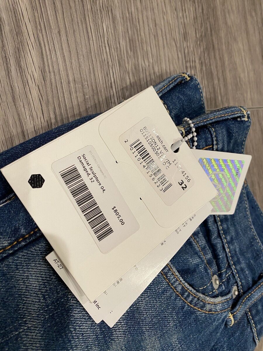 NWT Visvim Social Sculpture Indigo 04D5 Damaged Slim Fit NWT Visvim Social Sculpture Indigo 04D5 Damaged Slim Fit