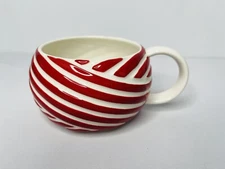 Starbucks 2013 Red White Swirl Stripe Candy Cane Holiday Coffee Mug Cup - 12 oz.