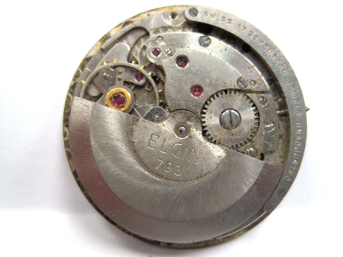 Antiguo movimiento de reloj de cuerda autom tica autom tica Elgin 17 joyas 26 mm 793