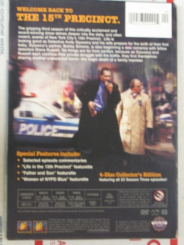 NYPD Blue season 3 starring Dennis Franz, Kim Delaney, Jimmy Smits, CC, NR, - Picture 2 of 2