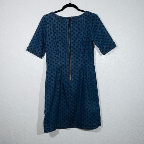 Boden blau Freya gepunktetes Jeanskleid Größe 8R - Bild 8 von 9