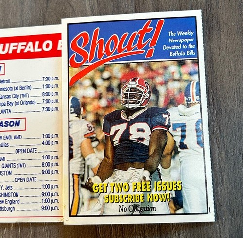 Vintage 1993 Buffalo Bills Pocket Schedule. With Hooters Promo Offer. RARE - 第 3/4 張圖片