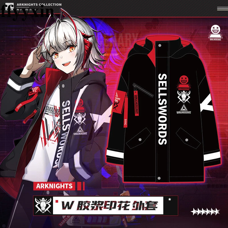 Moda Anime Arknights W Unisex Casual Anime Chaqueta con cremallera Abrigo con capucha l con w en español Moda Anime Arknights W Unisex Casual Anime Chaqueta con cremallera Abrigo con capucha