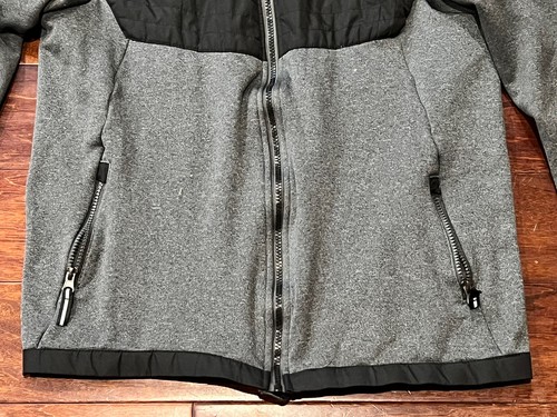Champion Boys Gray Black Fleece Patched Elbow Full Zip 2 Pocket Jacket XL 16/18 - Picture 4 of 9