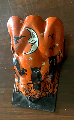 Vintage Halloween Clicker Noisemaker T COHN  Co - Made In USA Owl Cat Bat Moon