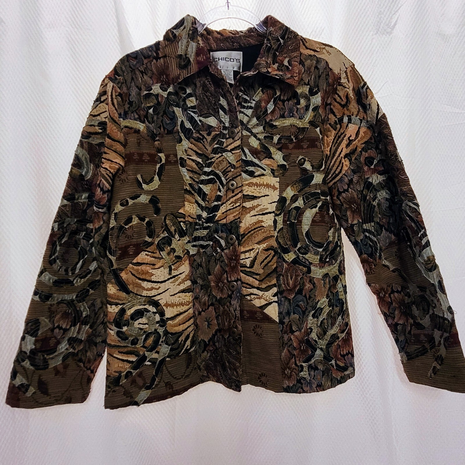 Chicos Tapestry Patchwork Fully Lined Long Sleeve… - image 1