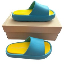 J Slides Squish Slip On Women Size 8 Turquoise Beach Lounge Sandals New In Box