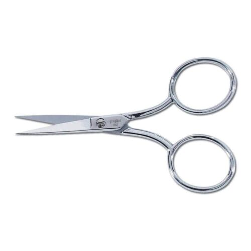 Gingher Embroidery Scissors with Large Handle and Leather Sheath - 4" Craft S...
