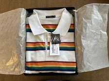 Vèrsace Men Black Polo Shirt XL Color Stripes Rare