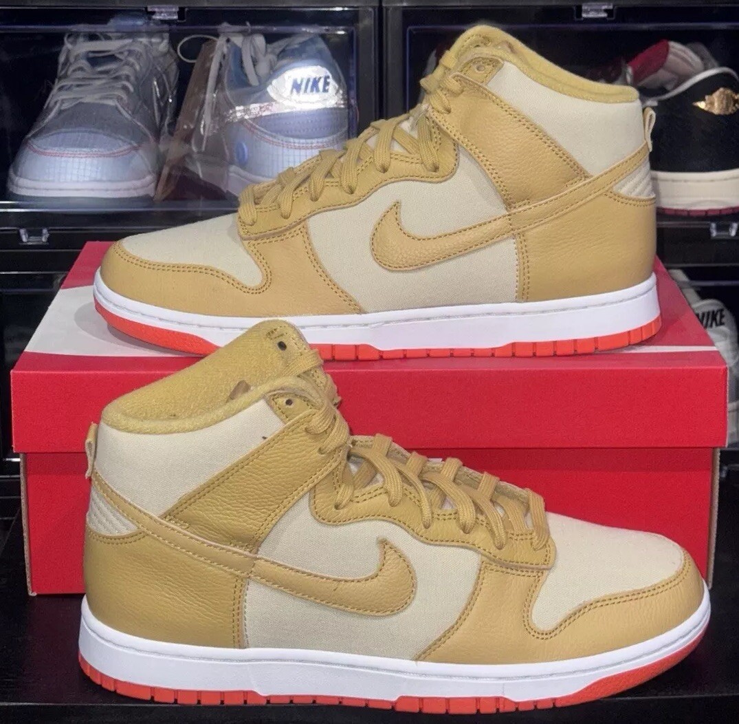 Nike Dunk High Retro Premium “Wheat Team Gold Orange” DV7215-700 Size 10.5M