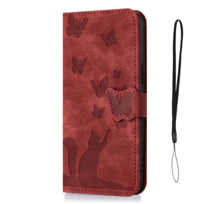 For iPhone 17 16 15 14 13 12 Pro Max Plus Flip Leather Wallet Case Magent Cover