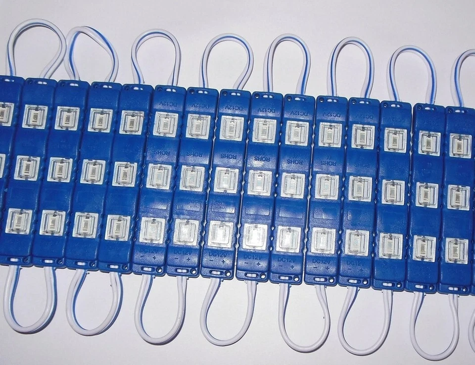 Blue 20pcs LED x 3 Chip 5730 SMD Module Injection Mould Waterproof DC12V 0.72W - Image 2 of 3