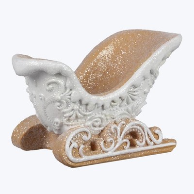YI Christmas Decor - Gingerbread Sleigh Resin Figurine