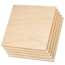 Plywood Sheet Board Squares, A Grade, 12 x 12 inch, 1/4 inch Thick, Pack of 5...