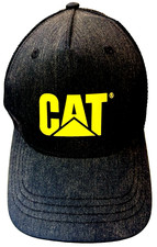 Caterpillar CAT Hat Equipment Trucker Black Mesh Cap Snapback Adjustable