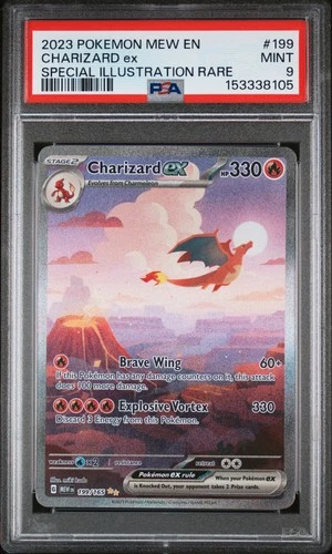 2023 POKEMON MEW EN-151 SPECIAL ILLUSTRATION RARE #199 CHARIZARD EX PSA 9