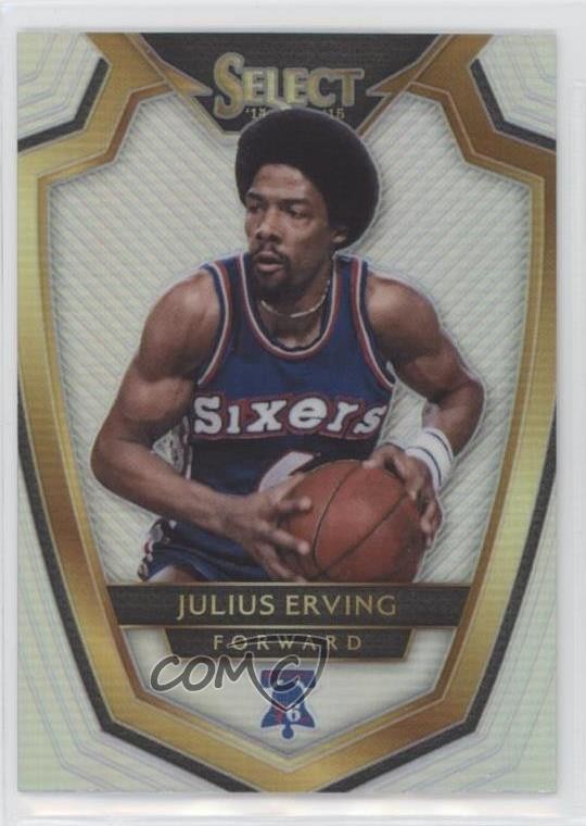 2014-15 Panini Select Premier Level Silver Prizm Julius Erving #166 HOF 2w5
