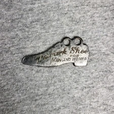 Vintage "NEWARK SHOE" Metal Shoe Tag Buckles Boot Laces Keeper Holder Keychain