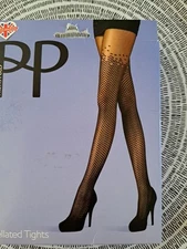 Pretty Polly BLACK Pixellated Tights One Size Made in Italy New Sealed