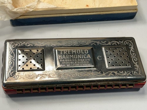 Tremolo-Harmonica Brass Reed Double Sided West Germany with box - Picture 3 of 6