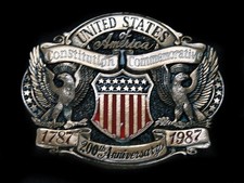 UD01144 NOS VINTAGE 1987  UNITED STATES CONSTITUTION COMMEMORATIVE  BUCKLE