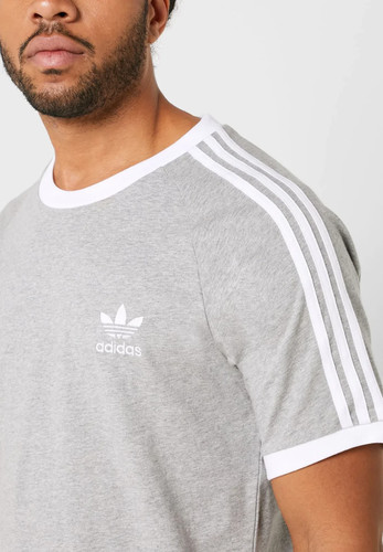 Adidas Originals Men’s 3-Stripes Cotton T-Shirt Short Sleeve Crew Neck Tee - Picture 5 of 9