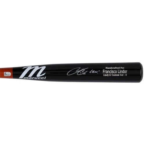 Murciélago Modelo Juego Marucci Firmado por Francisco Lindor New York Mets con "¡LGM!" Insc Foto 3 de 3