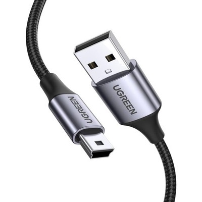USB Mini-B Kabel 1m - Kompatibel mit PS3, Externe Festplatte, Dashcam - Nylon