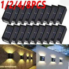 Outdoor Solar 2 LED Deck Lights Garden Path Patio Pathway Stairs Step Fence Lamp