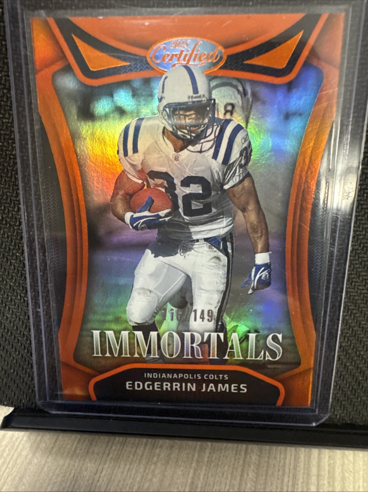 2025 Panini Certified - Immortals Edgerrin James #IM-EJS Mirror Orange /149