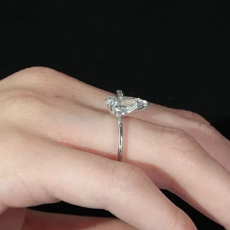 1.70 Ct Pear Cut CVD Lab Grown Diamond Solitaire Engagement Ring In 925 Silver - Image 4 of 4