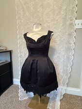 Vintage Oleg Cassini Black Tie Il Little Black Dress- Size 4