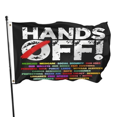 Resist Hands off Flag 3X5 Ft Hands off Protest Social Security and Medicare