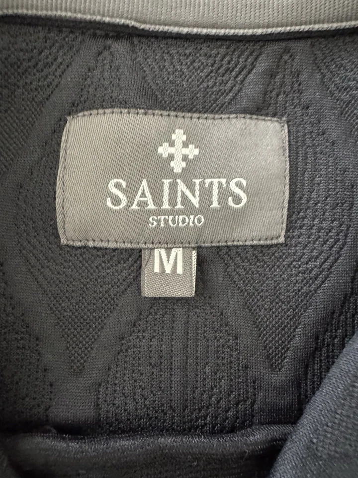 SAINTS Studio Hombre Manga Corta Abotonada Talla M Negro Foto 2 de 4