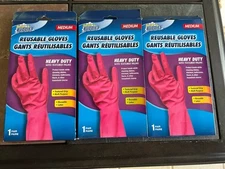Scrub Buddies Reusable Gloves Medium Heavy Duty Textured Palms NEW 3 Boxes