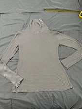 Anthropologie Dolan Turtleneck Womens Shirt Striped Ribbed Sz Medium