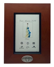 Texas Longhorns Wood Picture Frame with Emblem-Holds 4x6 Photo-Enmon-New