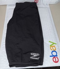 Speedo Boys Swimsuit Jammer Endurance Solid USA Youth 26 Speedo Black NWOT