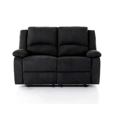 Canapé de Relaxation Microfibre "Polo" 143cm Noir - Photo 1/4