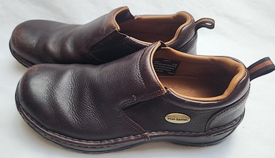 Irish Setter Slip On Loafer Shoes Mens 8.5D Brown Leather Slip Resist Red Wings