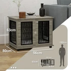 Modern Grey Dog Crate Side Table with Lockable Door
