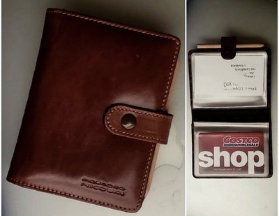 PIQUADRO Nikolai WALLET Leather Business & Credit Card Organizer Snap 20 Sleeves