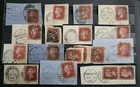 GB QUEEN VICTORIA SMALL COLLECTION OF 1D REDS USED ON PIECES (B7)